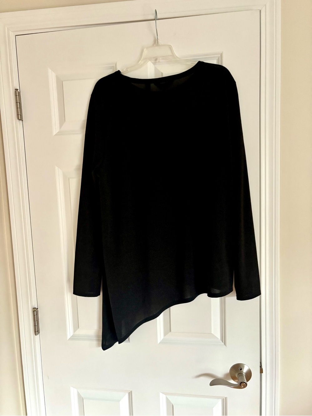 Ted Baker Black Asymmetric Hem Long-Sleeve Top